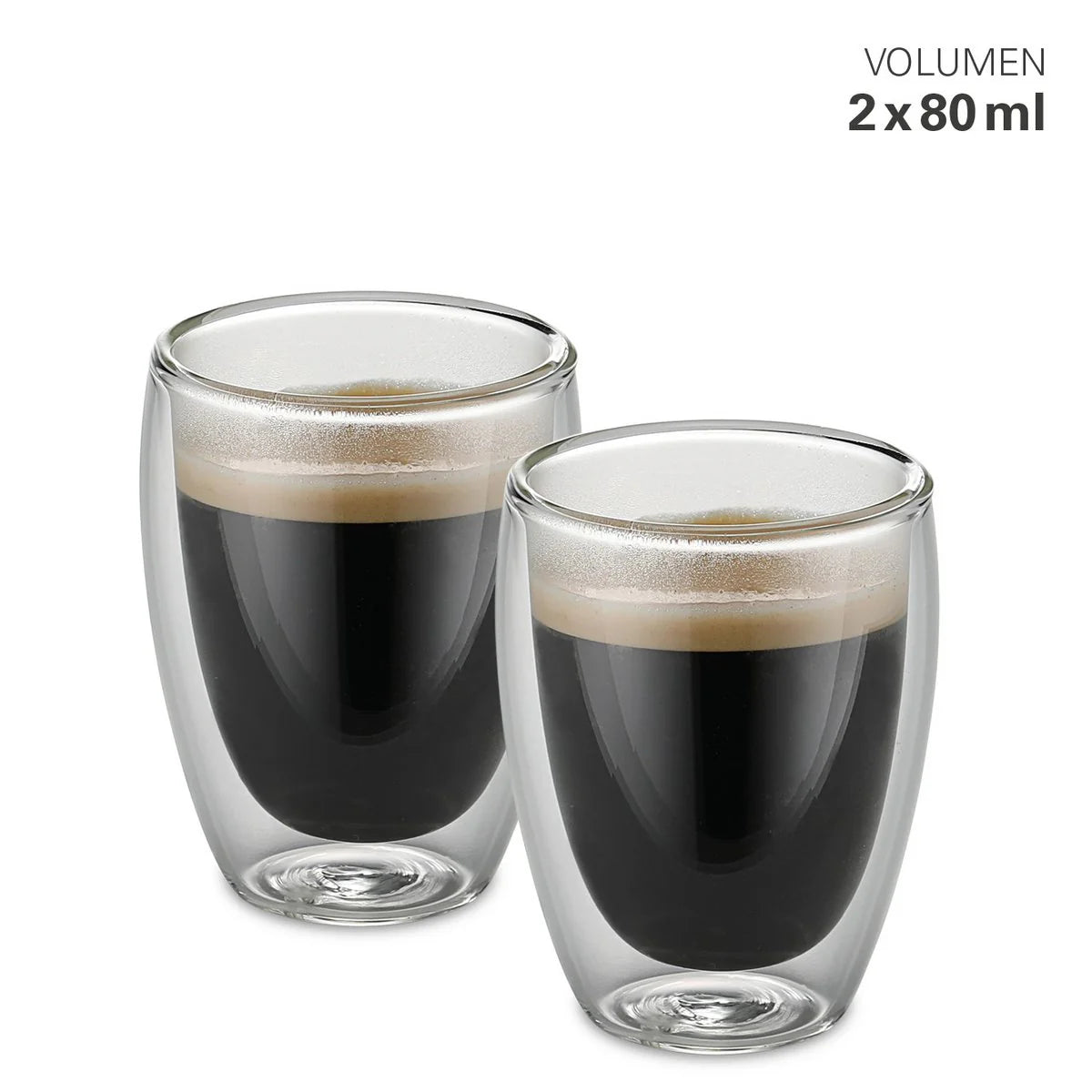 Karl Weis I Verres à double paroi I Lot de 2 verres en acier inoxydable - 80 ml