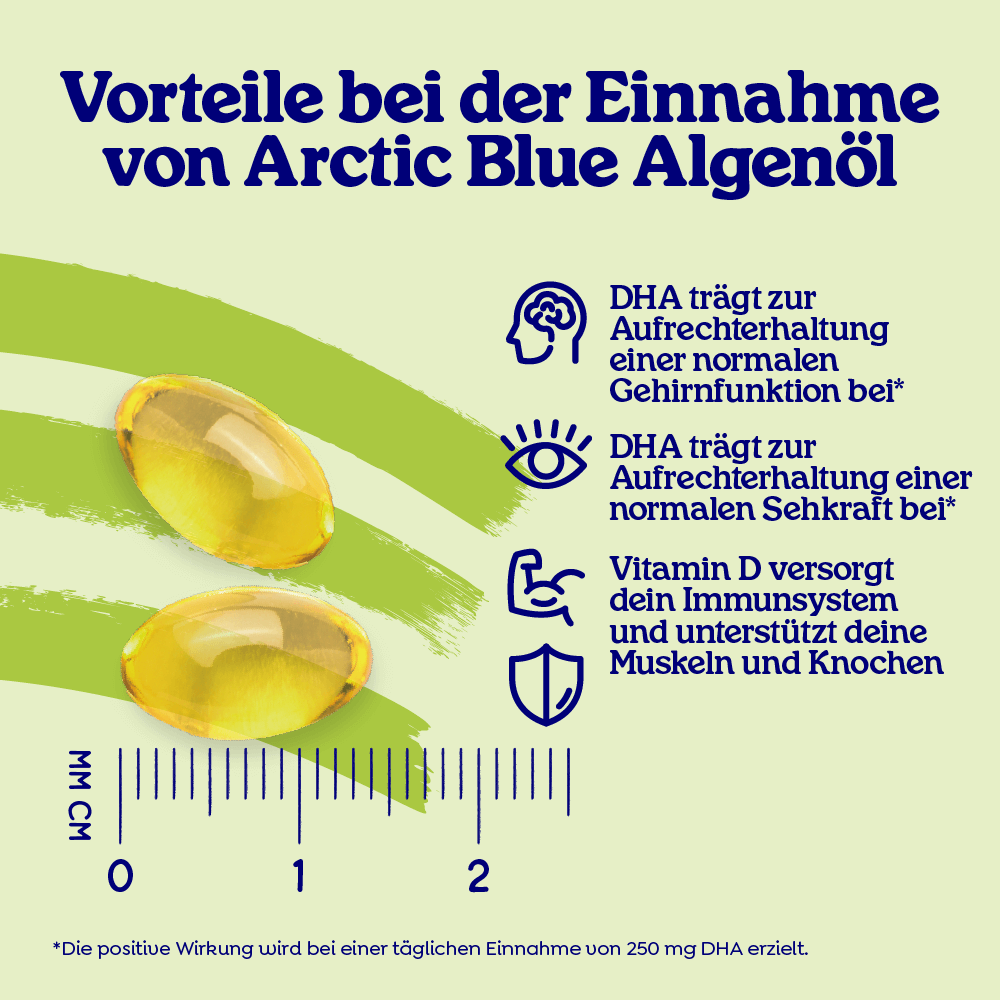 Olio di alghe Omega 3 DHA Arctic Blue - Vegano (60 capsule piccole) - Preordina ora, disponibile dal 1.9.25