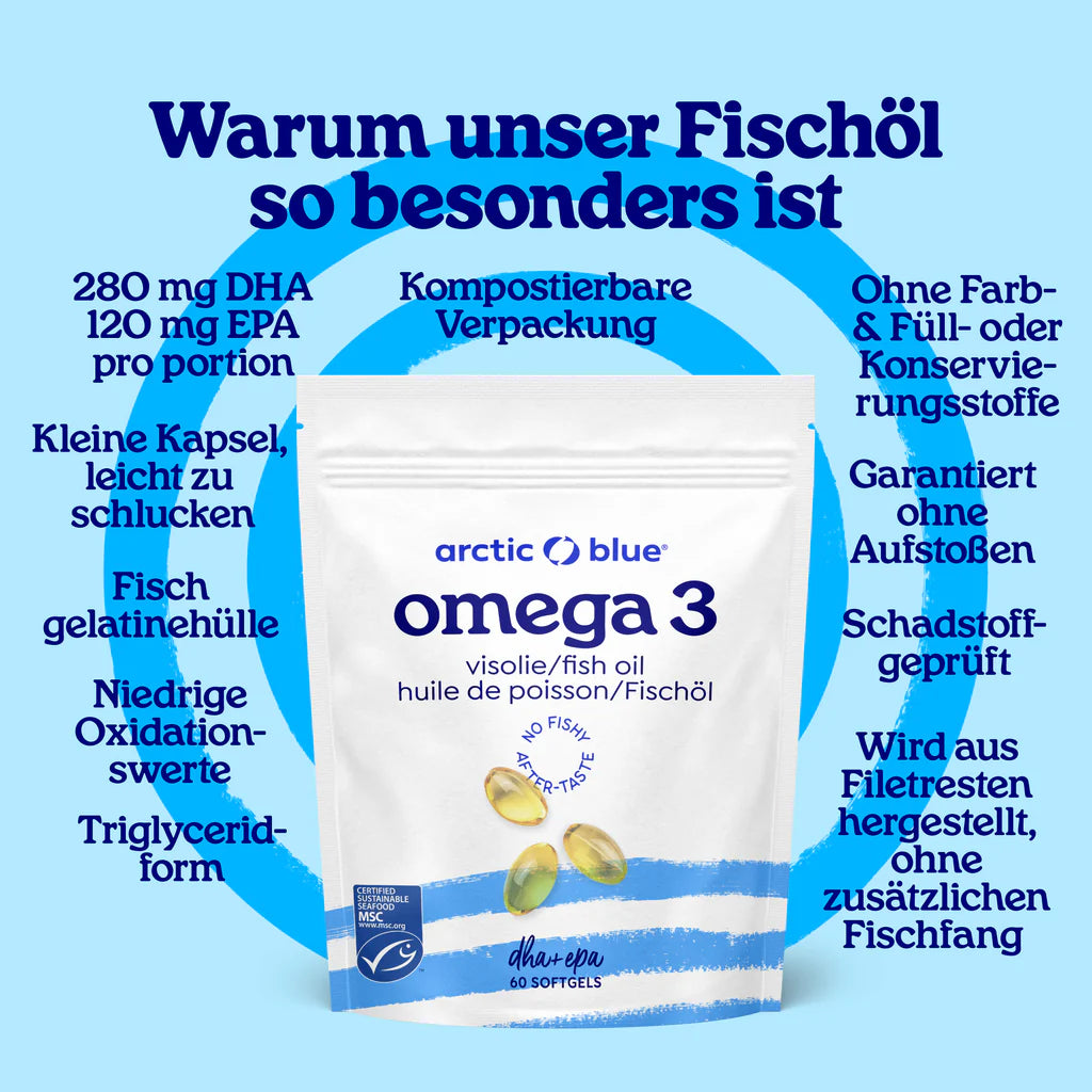 Olio di pesce Arctic Blue Omega 3 DHA ed EPA - MSC (60 capsule piccole) - Preordina ora, disponibile dal 1° settembre 2025