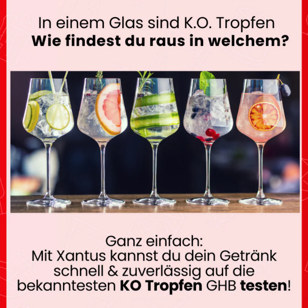 Xantus | K.O. Tropfen Schnelltest Armband | 2 Testfelder