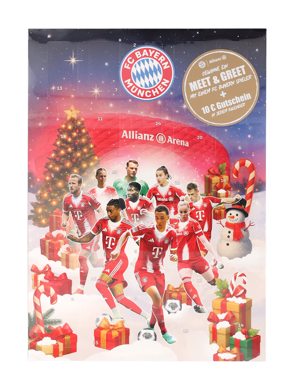 FC Bayern Schoko-Adventskalender - Happy Holidays - Beispielbild weicht vom Original ab
