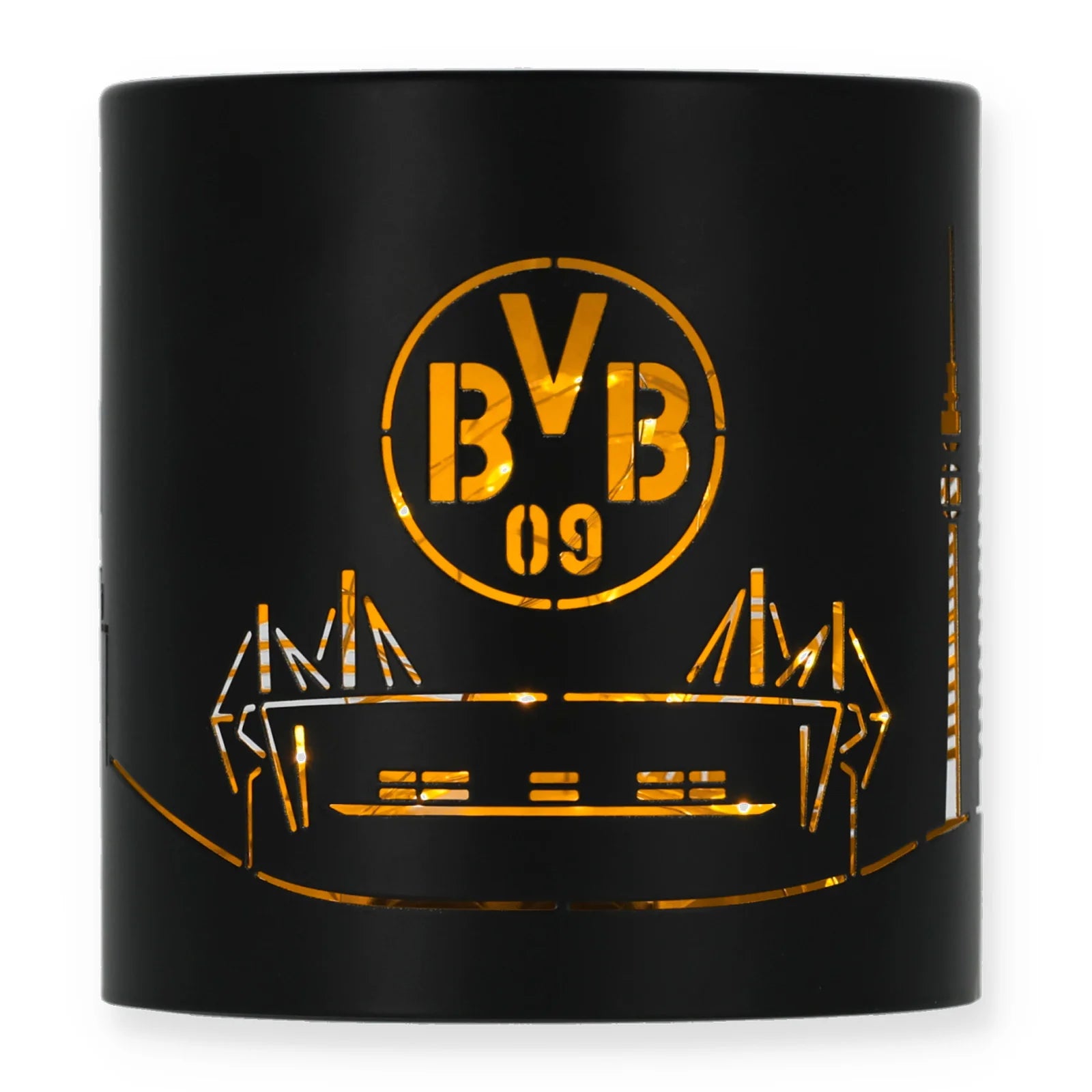 BVB Windlicht mit Skyline schwarz - Jetzt vorbestellen erhältlich ab 1.1.2026