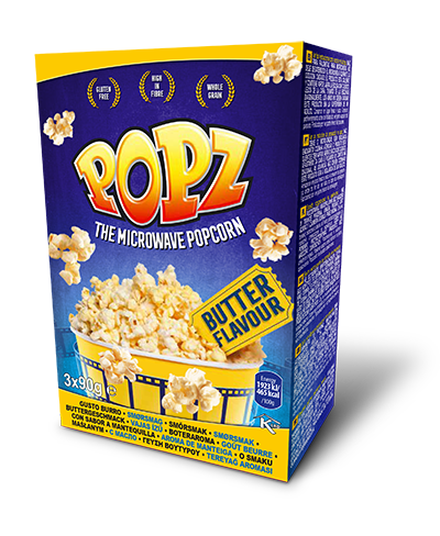 Popz Mikrowellen-Popcorn Butter 3x90g