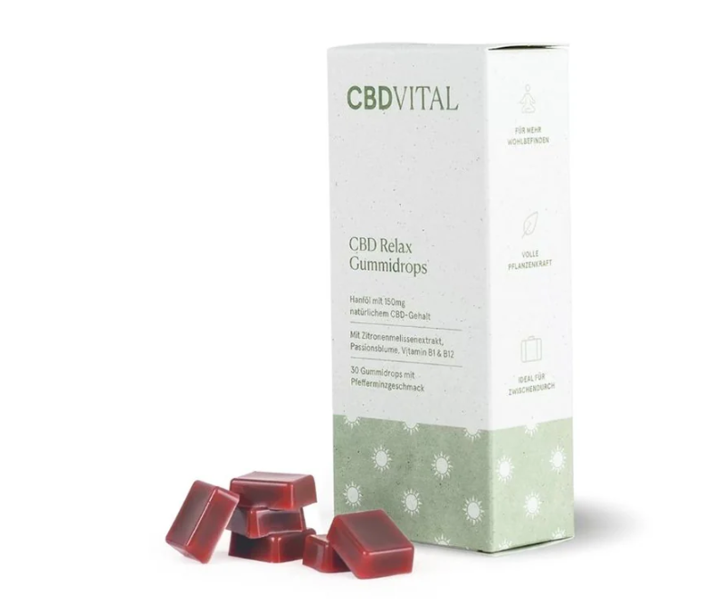 CBD Relax Gummidrops I CBD Vital I Passionsblume, Zitronenmelisse und Vitamin B1 & B12