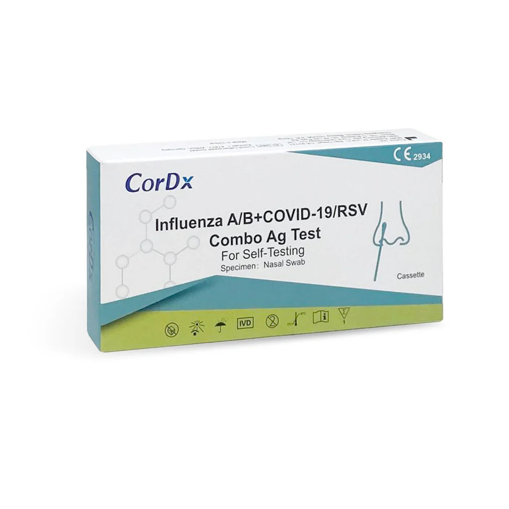 CorDx Combo-Selbsttest 4in1 SARS-CoV-2, Influenza A/B & RSV (7/26)