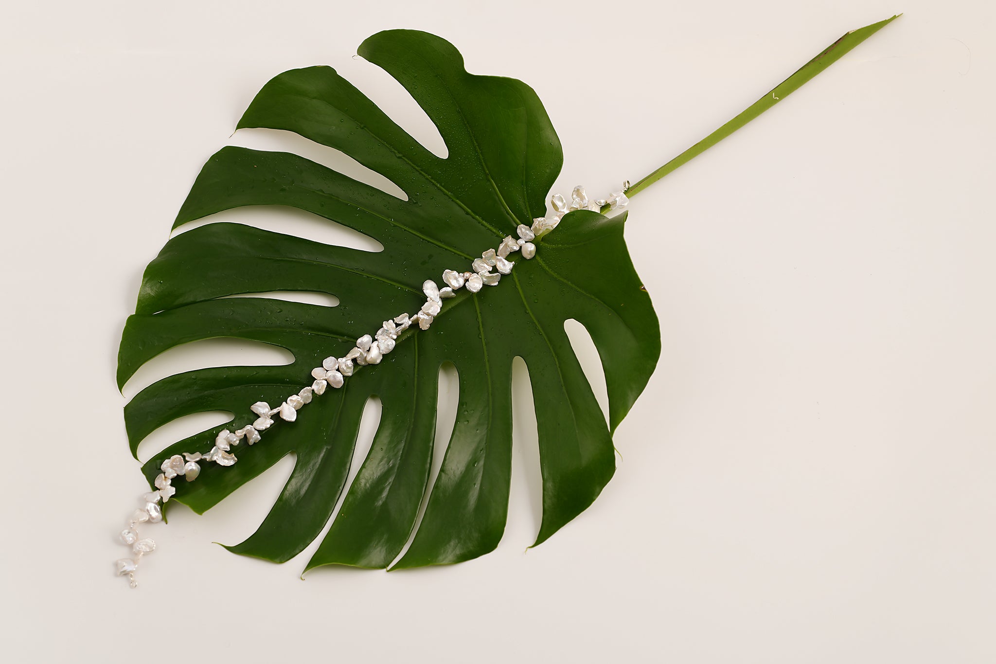 Collier de perles d'eau douce blanches et blanches argentées