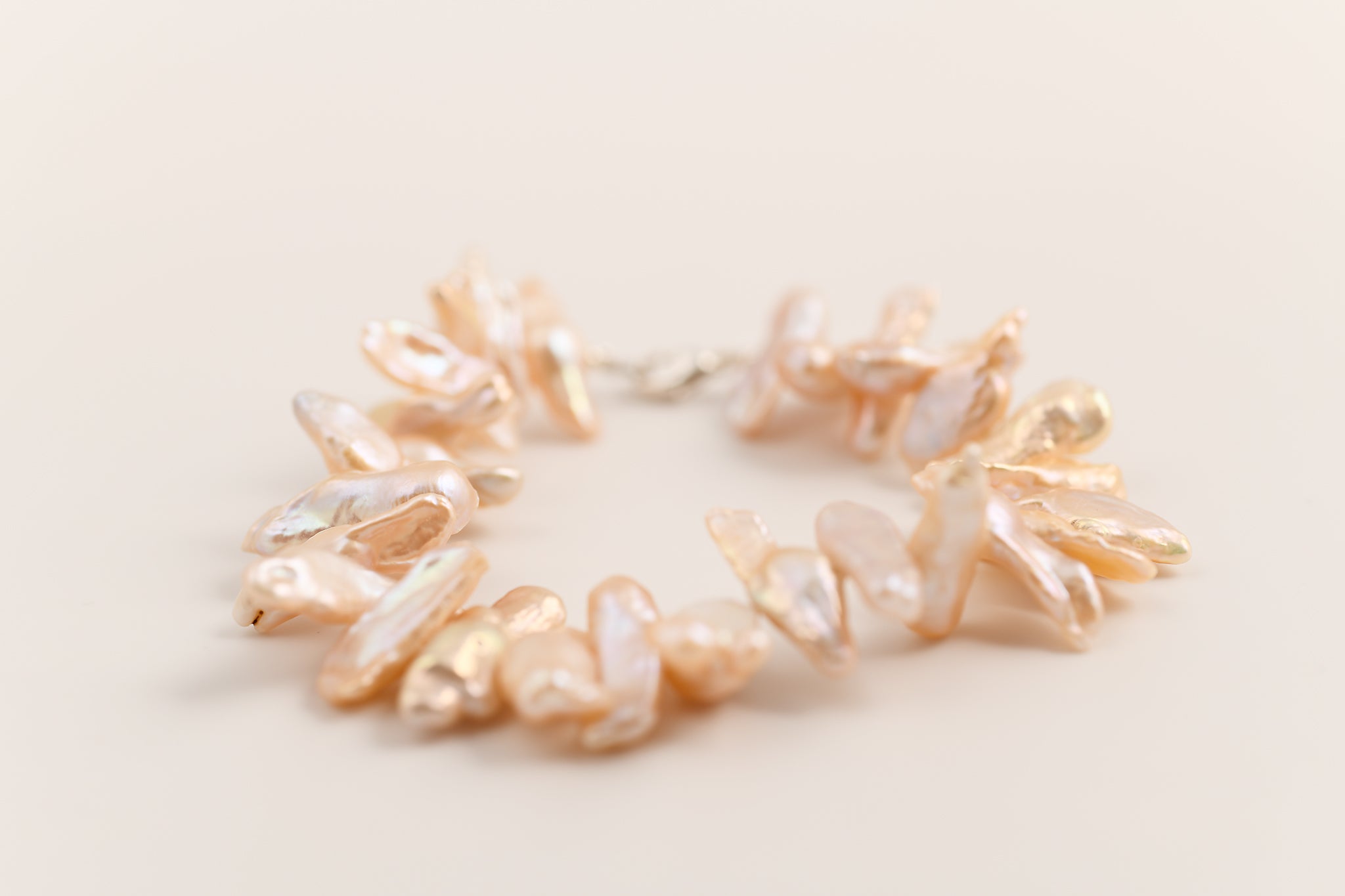 Bracelet de perles d'eau douce Saumon-Rose
