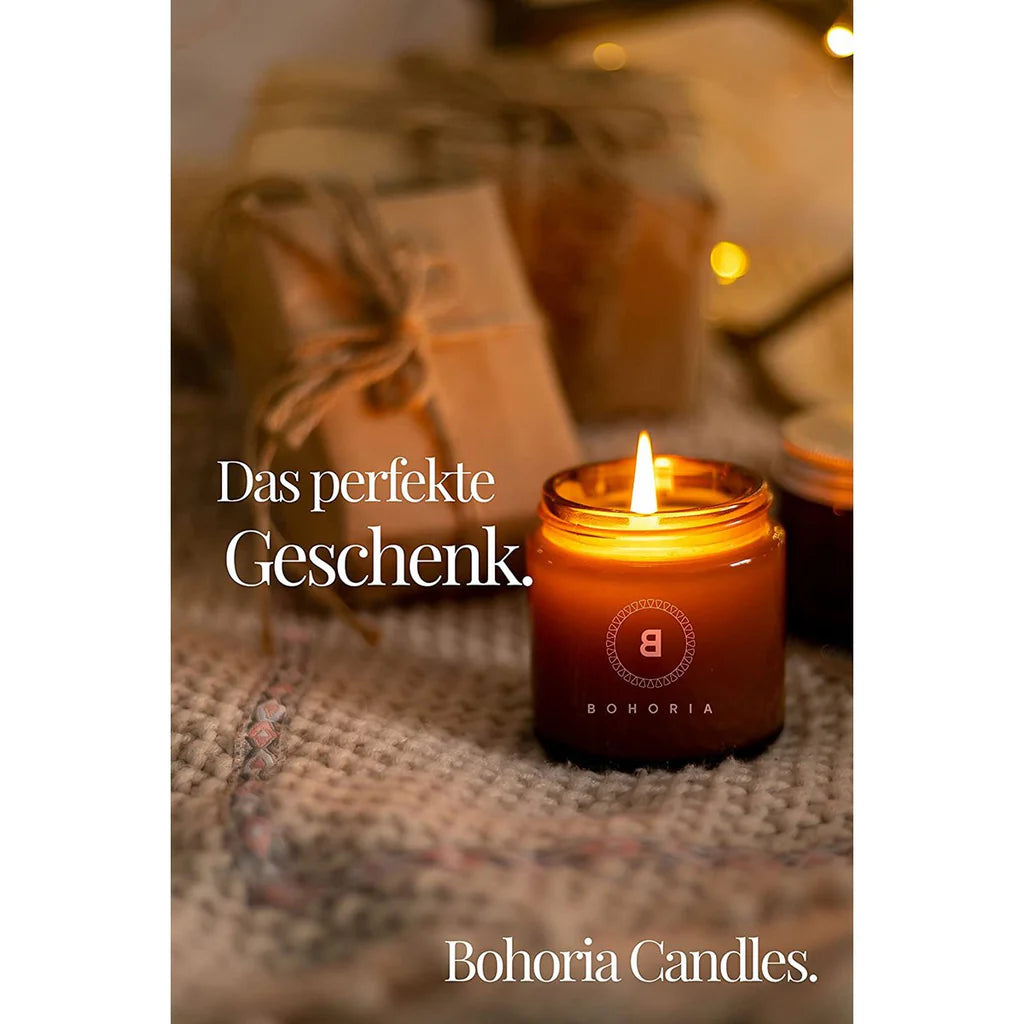 Bougie d'aromathérapie premium à la lavande et à la camomille BOHORIA® I – Bougie parfumée