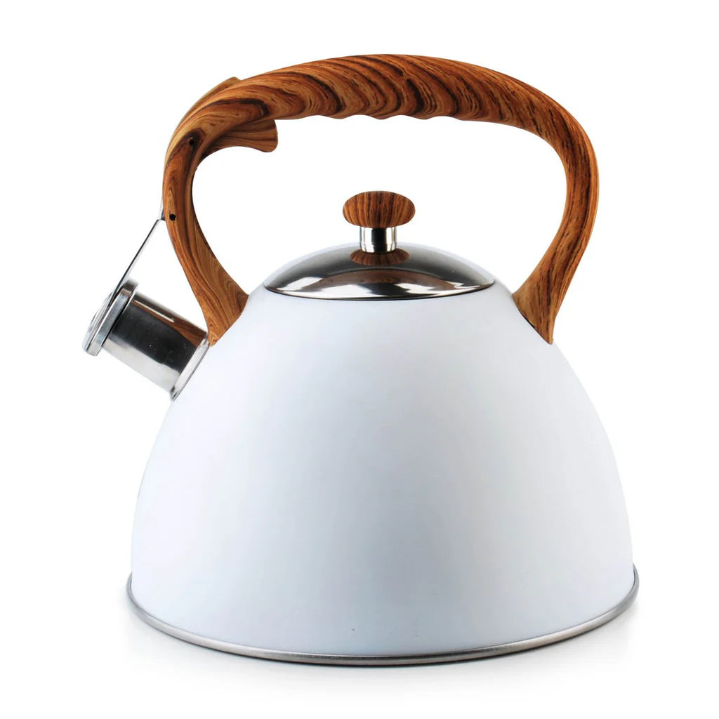 Théière moderne I Cookini par MONDEX I Blanche et élégante poignée en bois 3 L