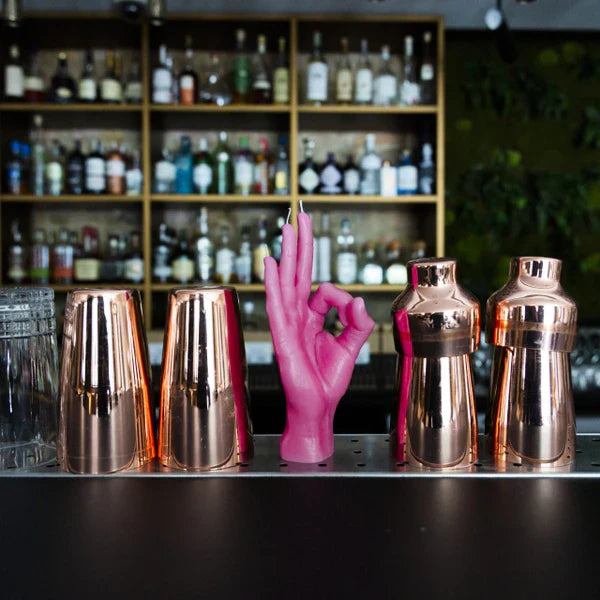 Bougie OK | Main de bougie | Signe de la main OK | Rose