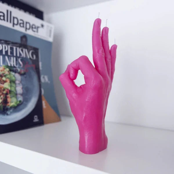 Bougie OK | Main de bougie | Signe de la main OK | Rose