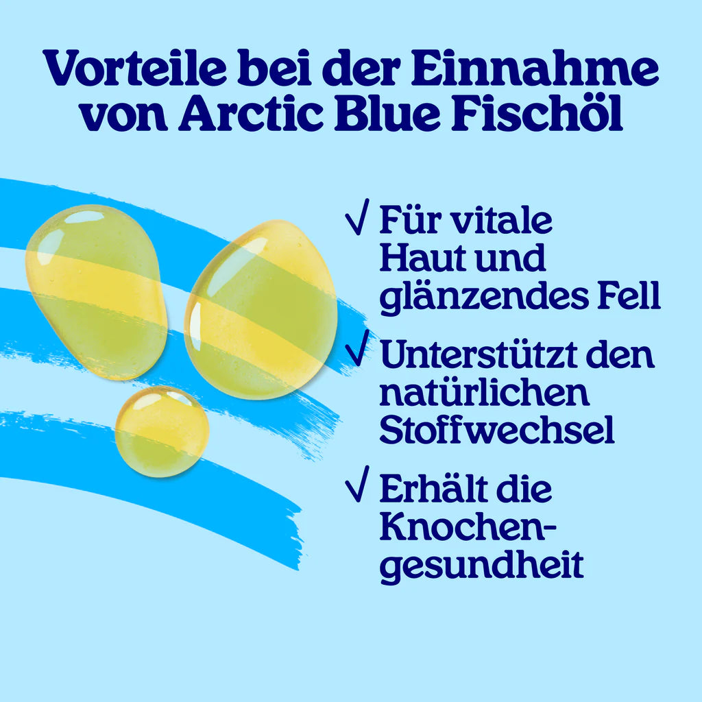 Huile de poisson Arctic Blue Omega 3 pour chiens et chats - Précommandez dès maintenant, disponible à partir du 1.9.25