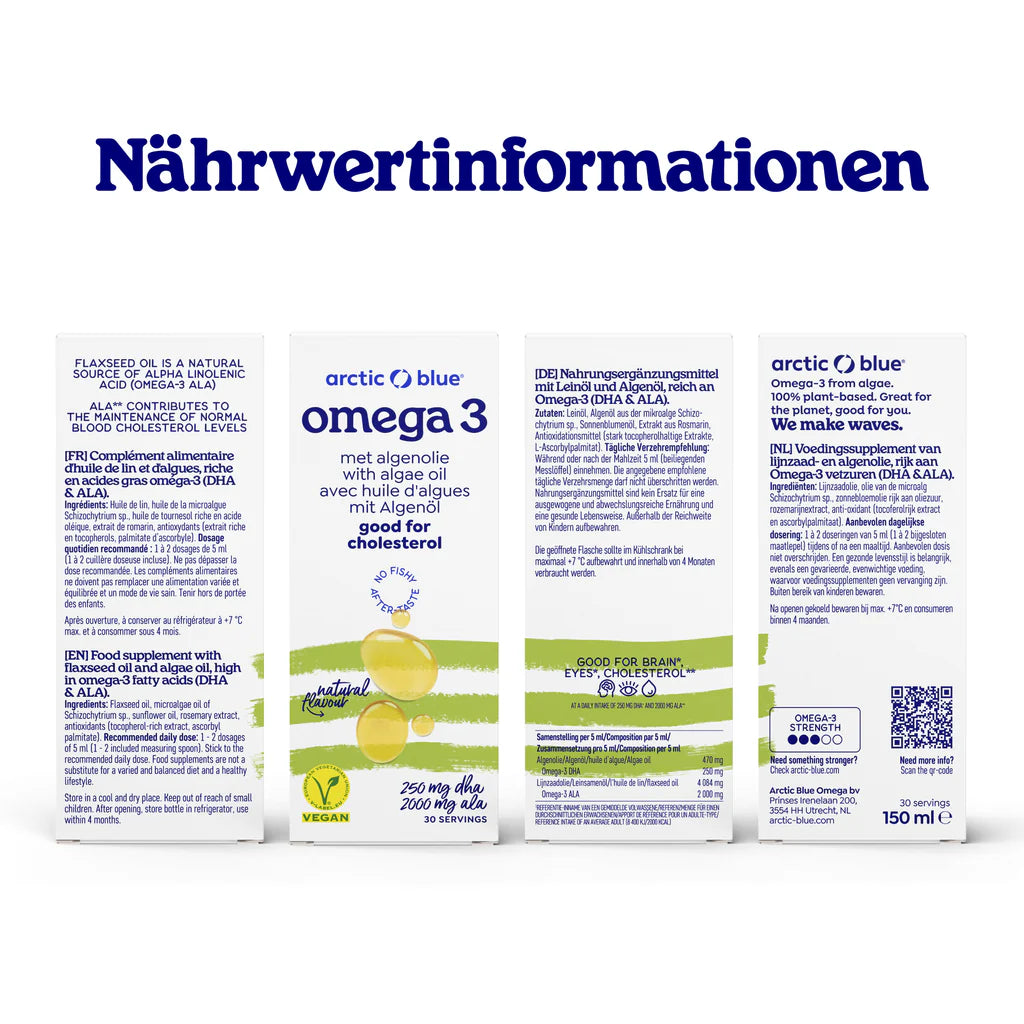 Arctic Blue Omega 3 mit Algenöl und Leinsamenöl - Erhältlich ab 15.6.26
