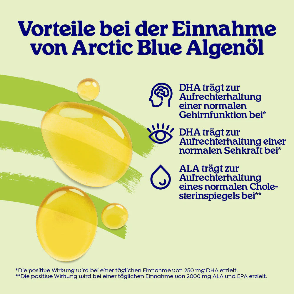 Arctic Blue Omega 3 mit Algenöl und Leinsamenöl - Erhältlich ab 15.6.26