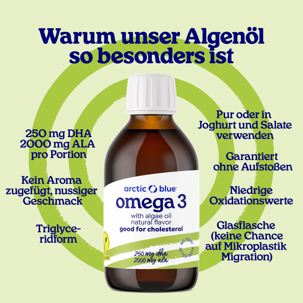 Arctic Blue Omega 3 mit Algenöl und Leinsamenöl - Erhältlich ab 15.6.26