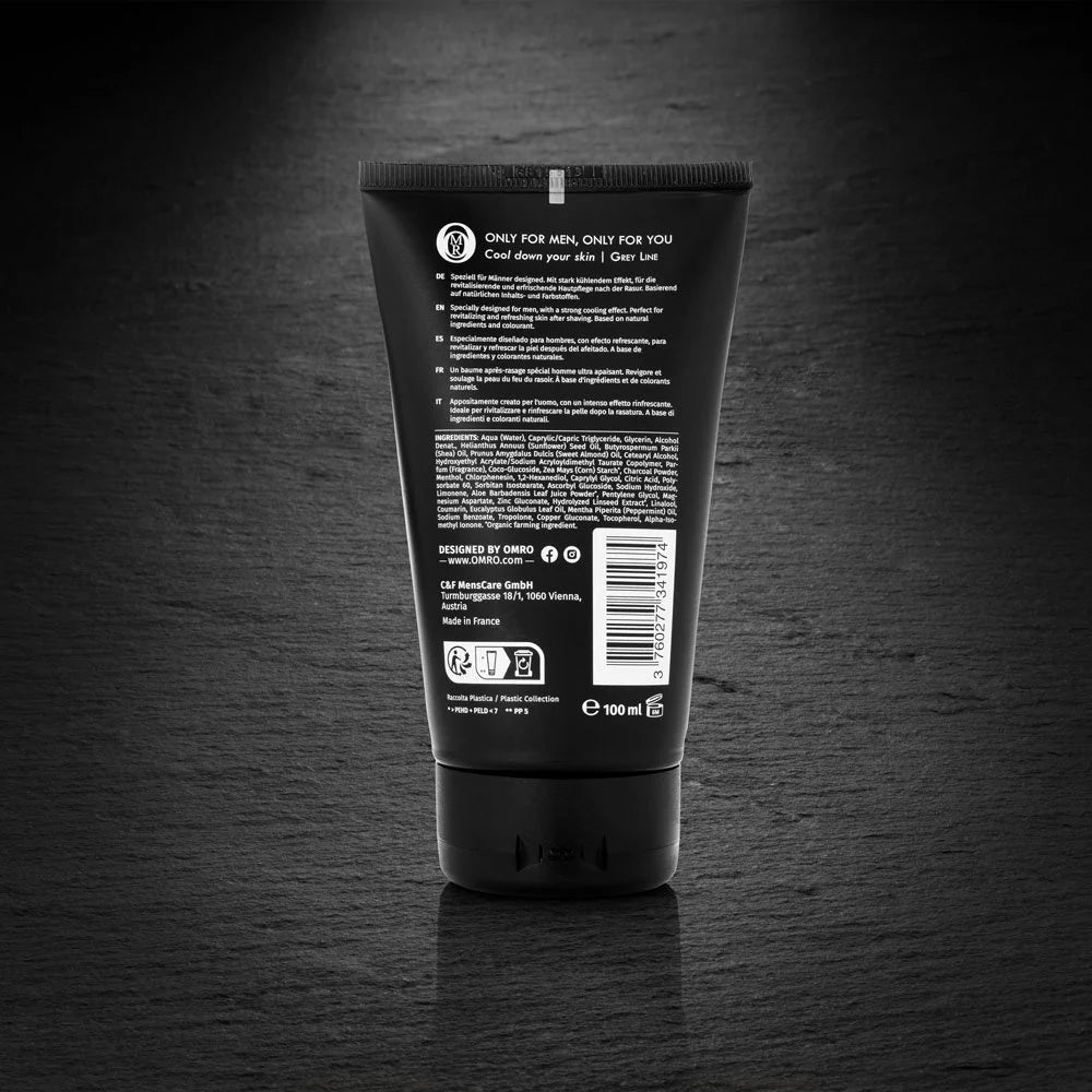 OMRO | Natürlicher AFTER SHAVE BALM | mit Magnesium, Zink, Vitaminen, Kohlenstoff 100ml