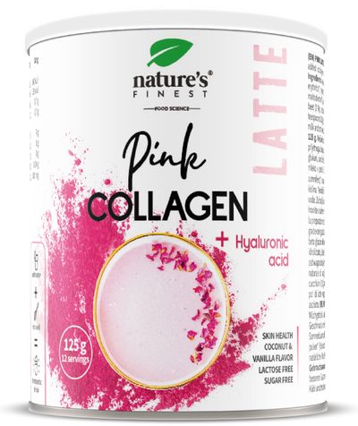 Nature's Finest I PINK LATTE Kollagen mit Hyaluronsäure und Ashwagandha