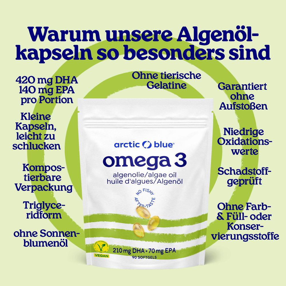 Algenöl DHA und EPA (90 kleine Kapseln) - Erhältlich ab 15.6.26