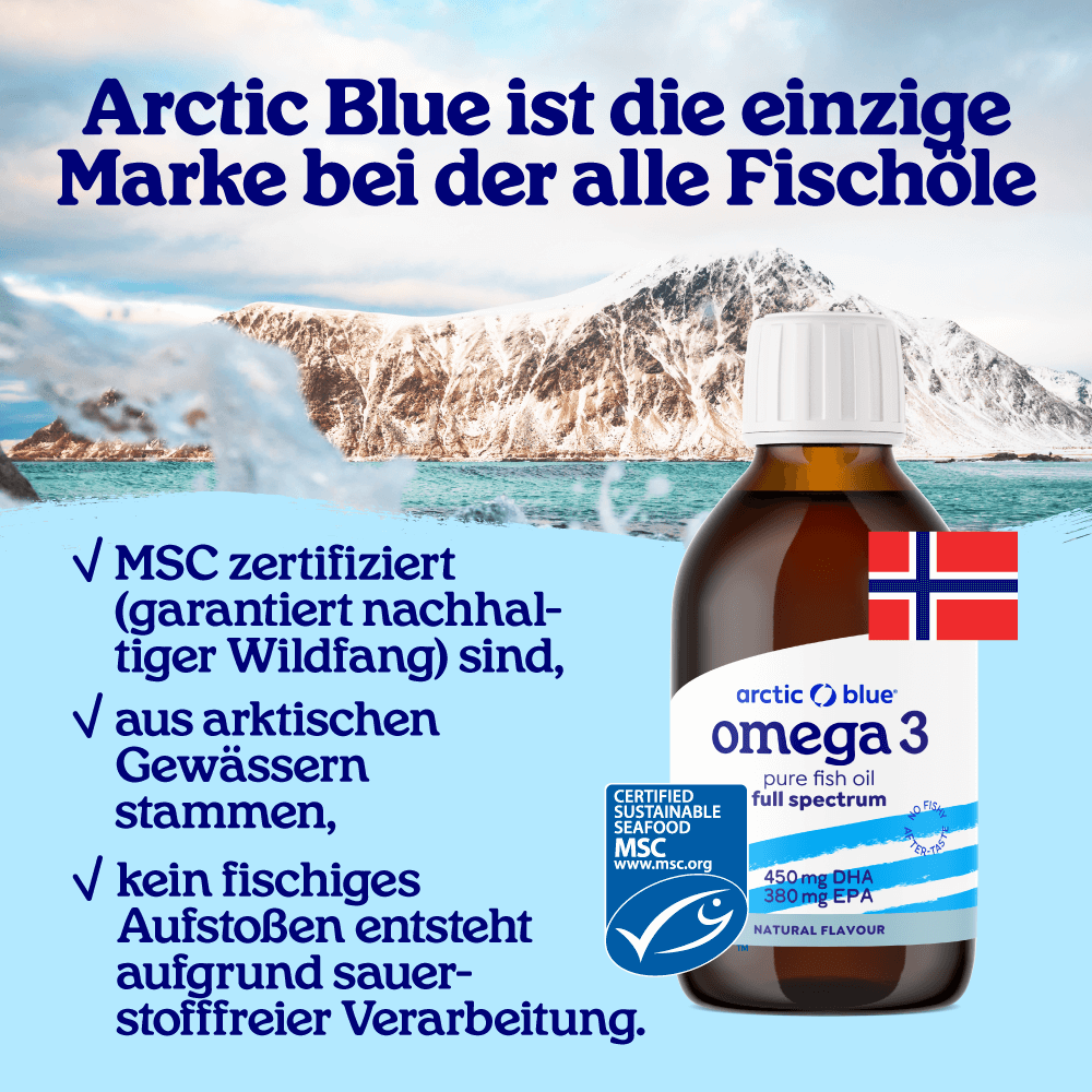 Natürliches Fischöl mit DHA und EPA – MSC-zertifiziert (300 ml Flasche) - Erhältlich ab 15.6.26