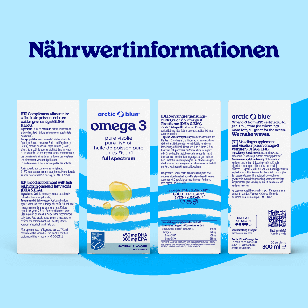 Natürliches Fischöl mit DHA und EPA – MSC-zertifiziert (300 ml Flasche) - Erhältlich ab 15.6.26
