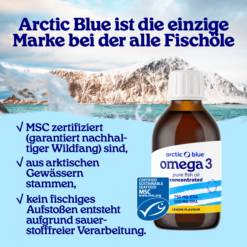 Konzentriertes Fischöl mit DHA und EPA – Zitrone - Erhältlich ab 15.6.26