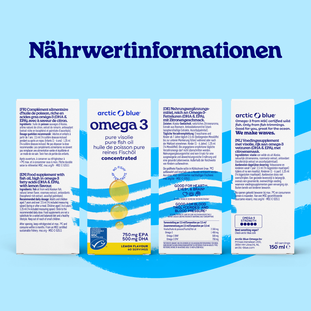 Konzentriertes Fischöl mit DHA und EPA – Zitrone - Erhältlich ab 15.6.26