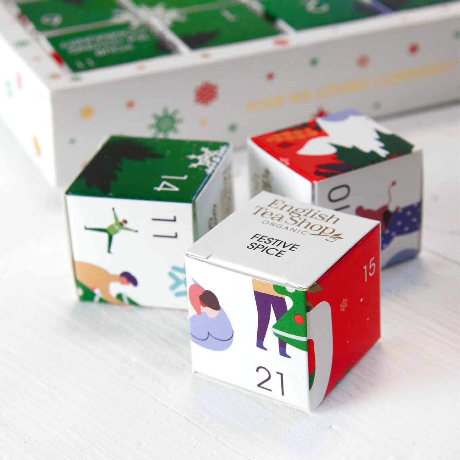 Puzzle Tee Adventskalender "Happy Holiday", BIO, 25 einzelne Boxen - Jetzt vorbestellen erhältlich ab 1.11.2025