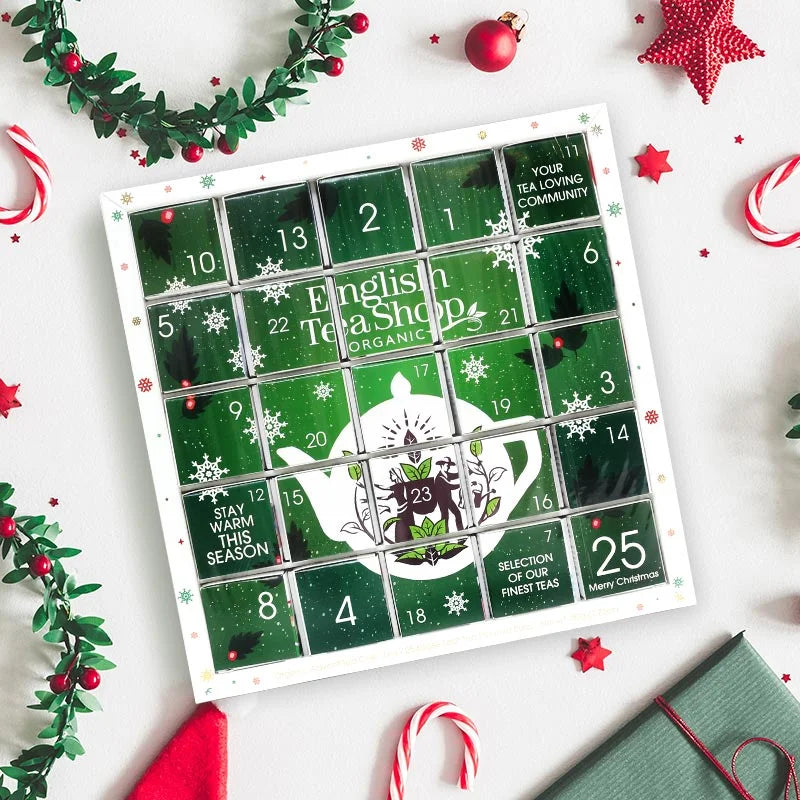 Puzzle Tee Adventskalender "Happy Holiday", BIO, 25 einzelne Boxen - Jetzt vorbestellen erhältlich ab 1.11.2025