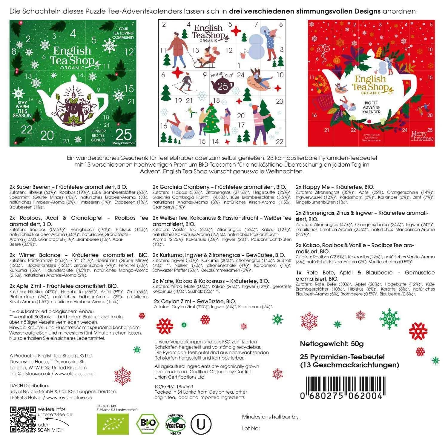 Puzzle Tee Adventskalender "White Ornaments" - Jetzt vorbestellen erhältlich ab 1.11.2025
