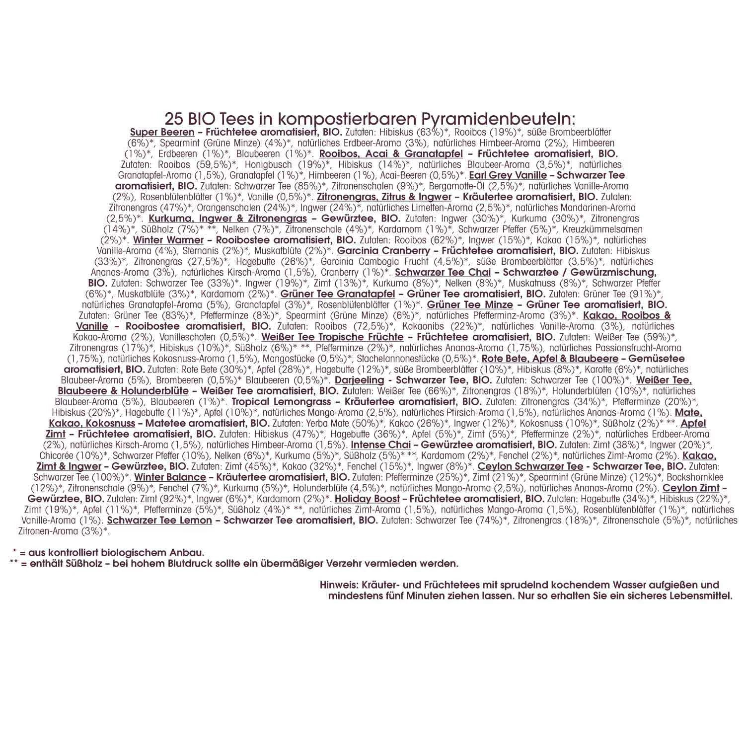 Tee Adventskalender "Mosaik weiß", BIO, 25 Pyramidenbeutel - Jetzt vorbestellen erhältlich ab 1.11.2025