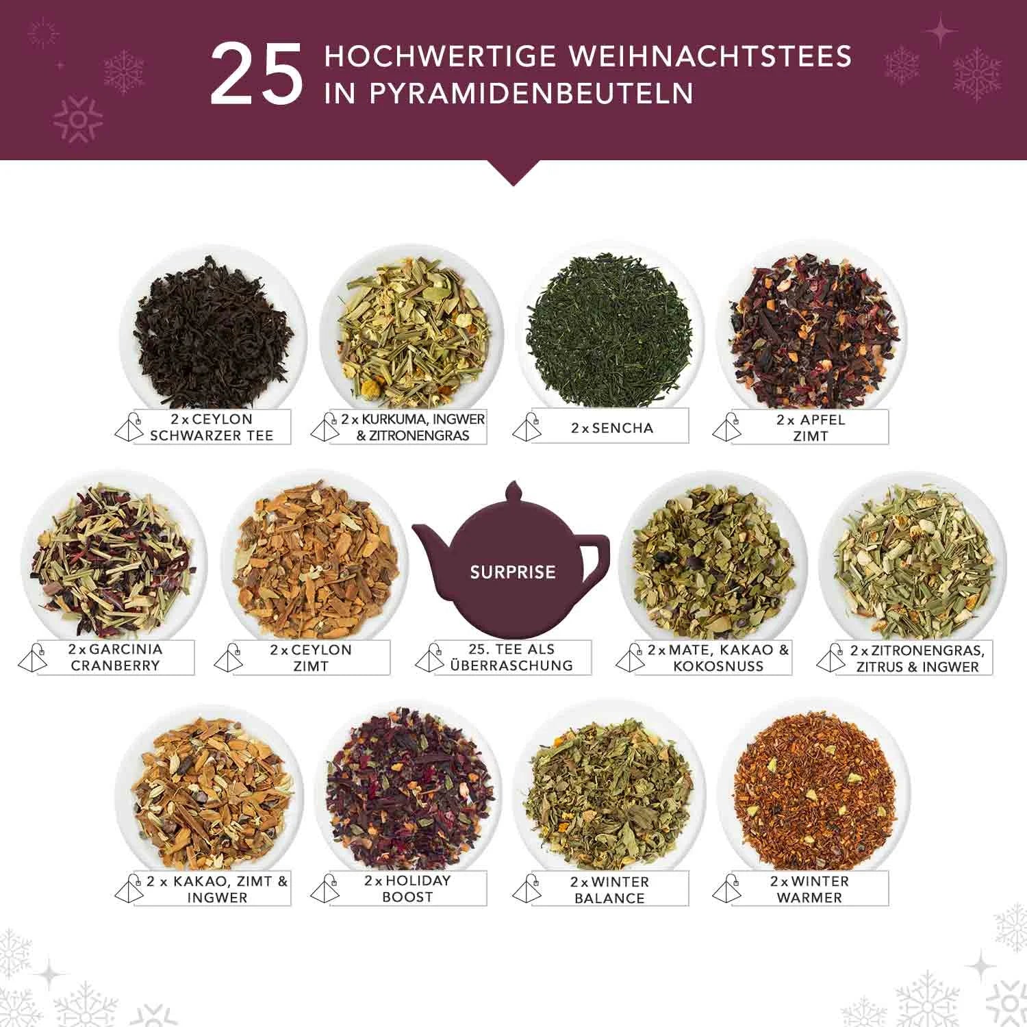 Tee Adventskalender "Tannenbaum", BIO, 25 Pyramidenbeutel - Jetzt vorbestellen erhältlich ab 1.11.2025