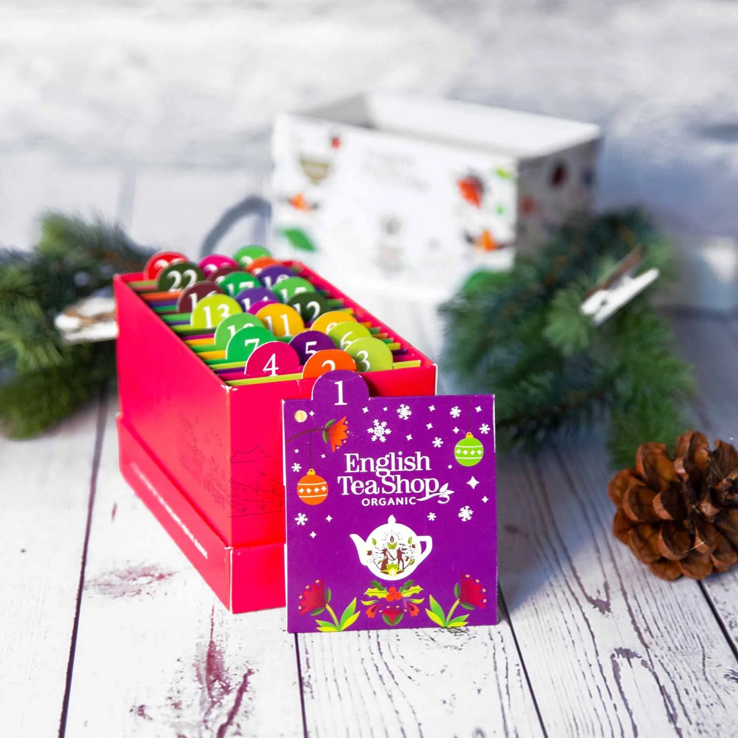 BIO Tee Adventskalender 2025 "Christmas Countdown" rot, 25 Teebeutel - Jetzt vorbestellen erhältlich ab 1.11.2025