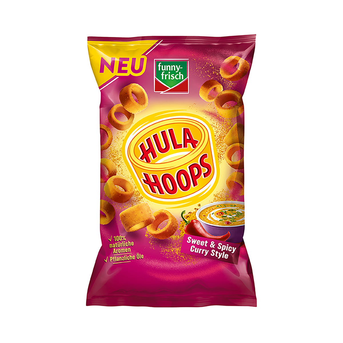 funny-frisch Hula Hoops Sweet & Spicy Curry Style 75g