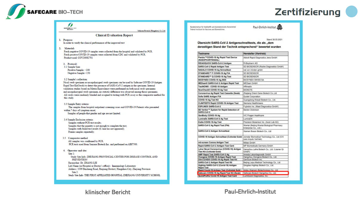 Safecare Covid-19 Laien-Schnelltest