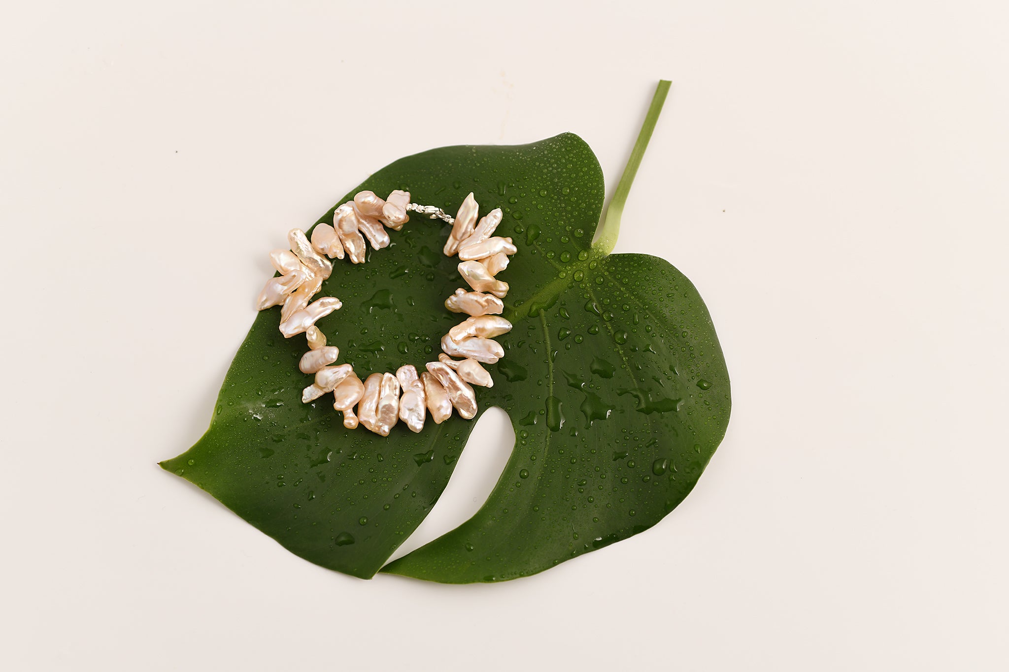 Bracelet de perles d'eau douce Saumon-Rose