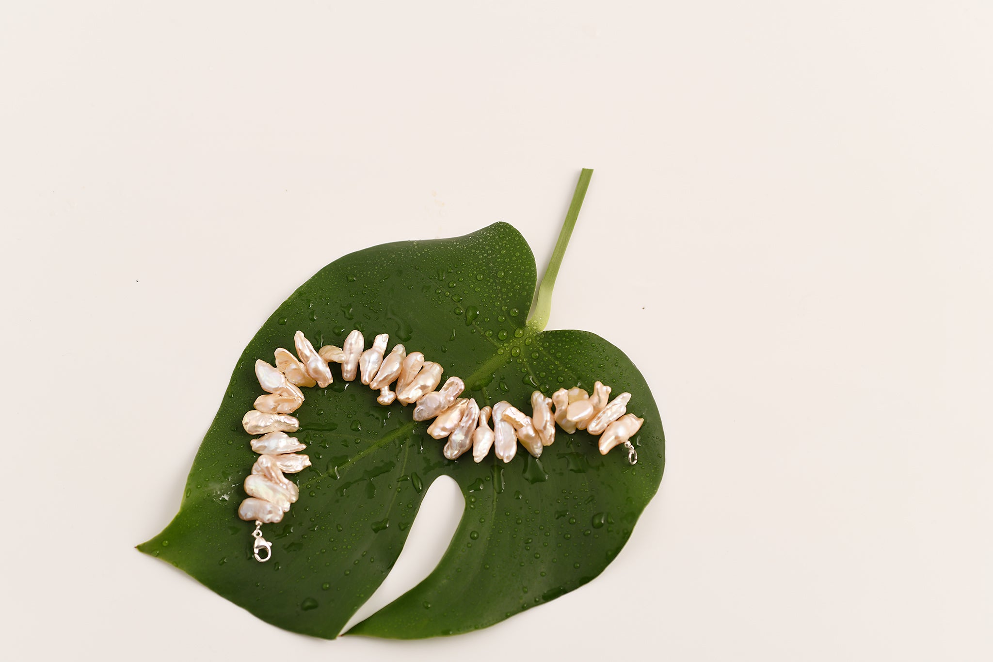 Bracelet de perles d'eau douce Saumon-Rose