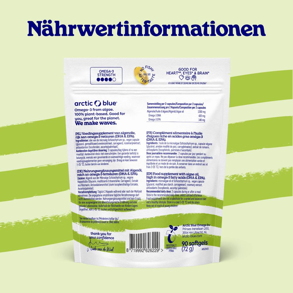 Algenöl DHA und EPA (90 kleine Kapseln) - Erhältlich ab 15.6.26