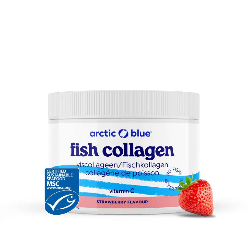 Fischkollagenpulver mit Erdbeergeschmack und Vitamin C - MSC (150 g) - Erhältlich ab 15.6.26