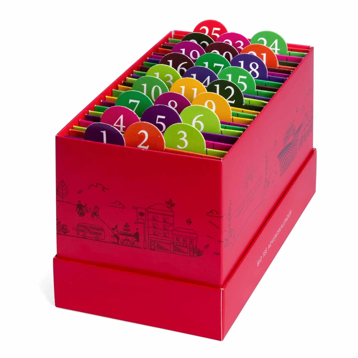 BIO Tee Adventskalender 2025 "Christmas Countdown" rot, 25 Teebeutel - Jetzt vorbestellen erhältlich ab 1.11.2025