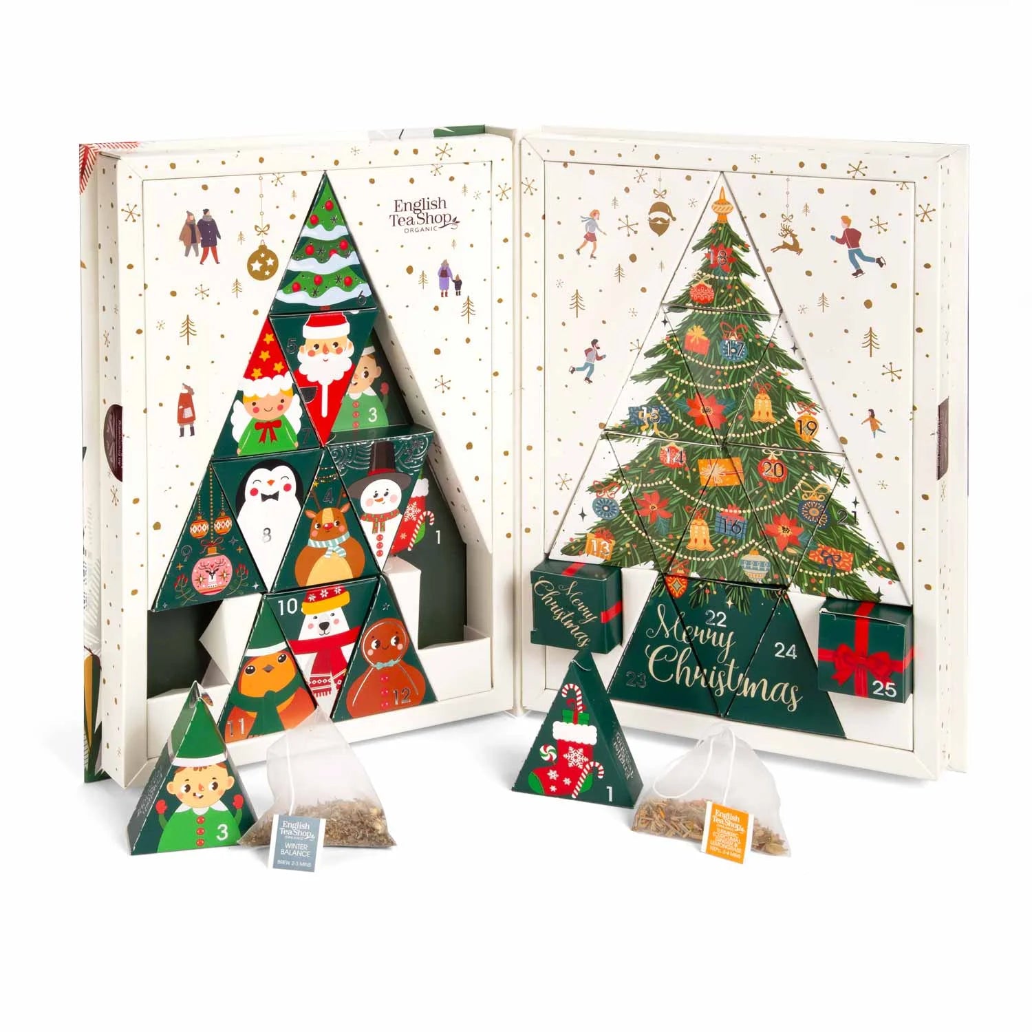 Adventskalender "Teebuch", BIO, 24 x Früchtetee, Kräutertee, Weihnachtstee in Pyramidenbeutel - Jetzt vorbestellen erhältlich ab 1.11.2025
