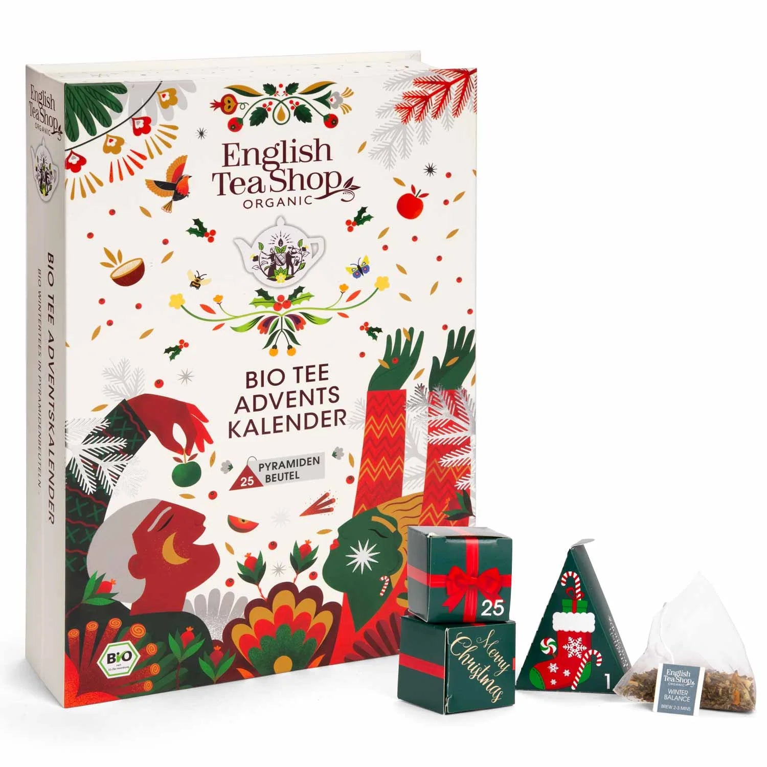 Adventskalender "Teebuch", BIO, 24 x Früchtetee, Kräutertee, Weihnachtstee in Pyramidenbeutel - Jetzt vorbestellen erhältlich ab 1.11.2025